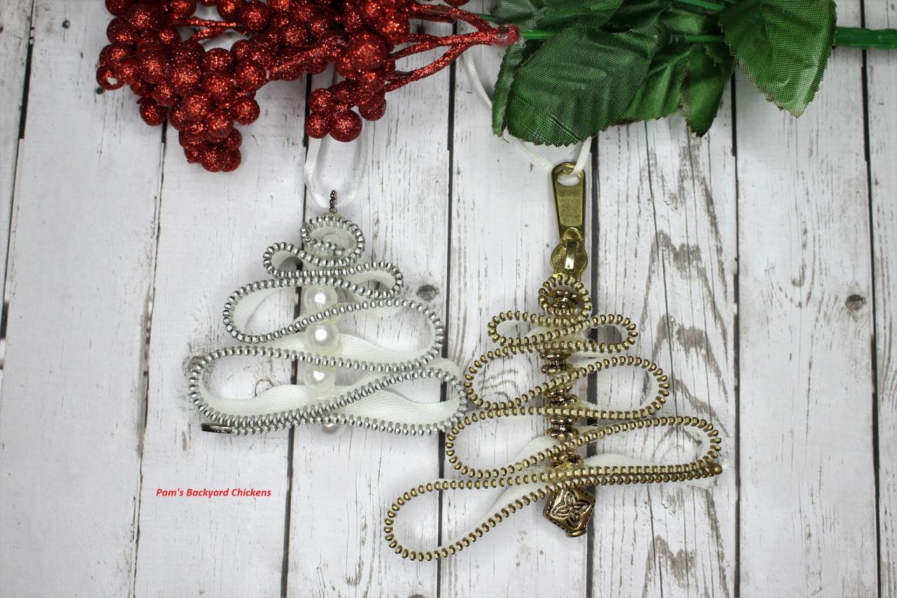 christmas ornament zip tie Pam's Backyard Chickens How to Make Zipper Christmas Tree Ornaments