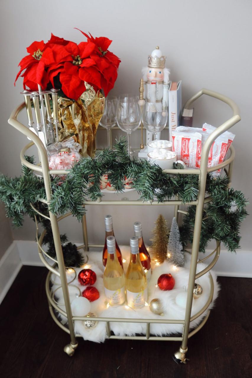 bar cart christmas decor How to Style Holiday Bar Cart GoodTomiCha