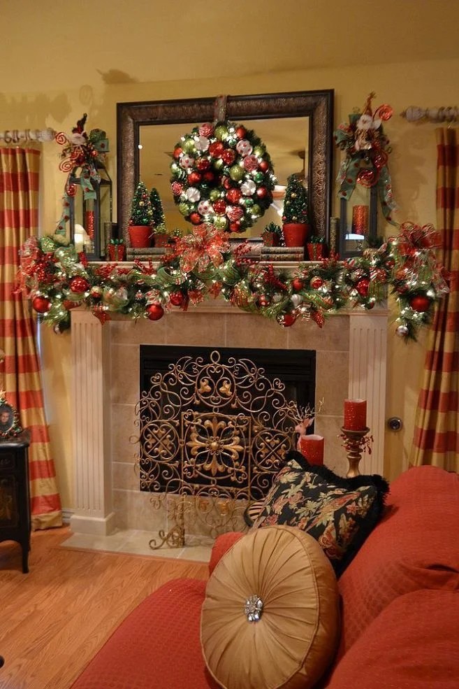 christmas mantel decor with tv 38 Great Christmas Mantel Decorations Ideas Decoration Love