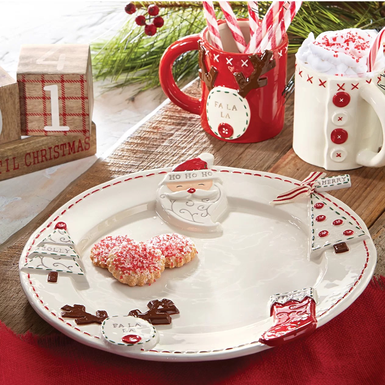 mud pie christmas decor Mud Pie™ Deck the Halls Christmas Round Platter & Reviews Wayfair