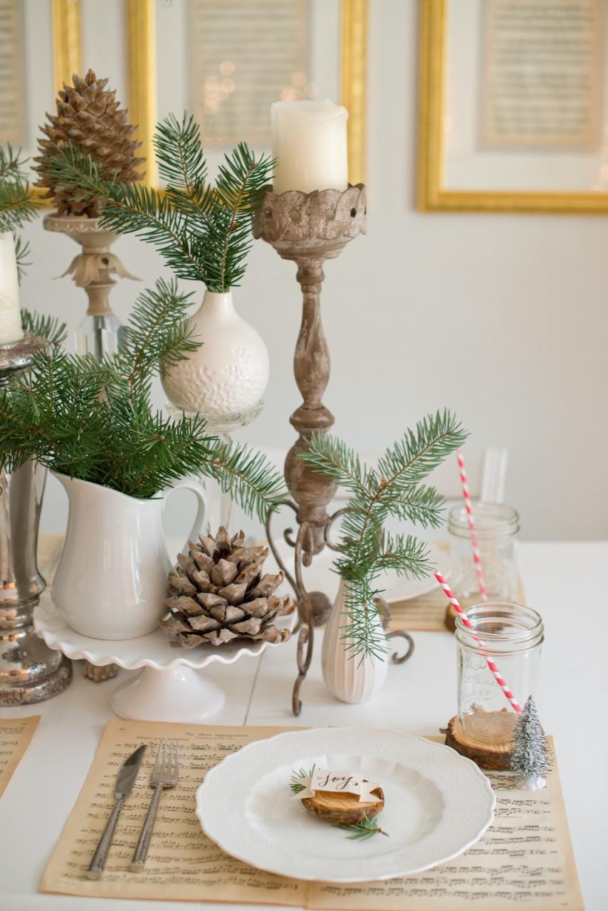 modern organic christmas decor Domestic Fashionista Natural Christmas Tablescape