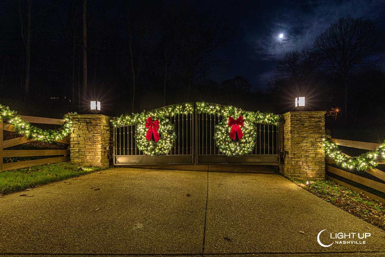 christmas decor for gates Christmas Lights on Entrance Gate