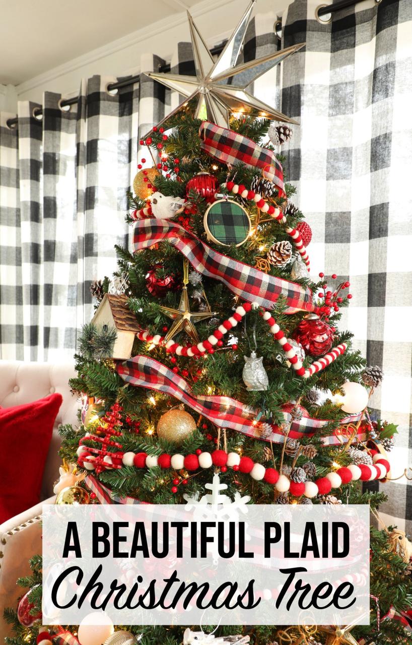 plaid christmas tree decor Plaid Christmas Tree Weekend Craft