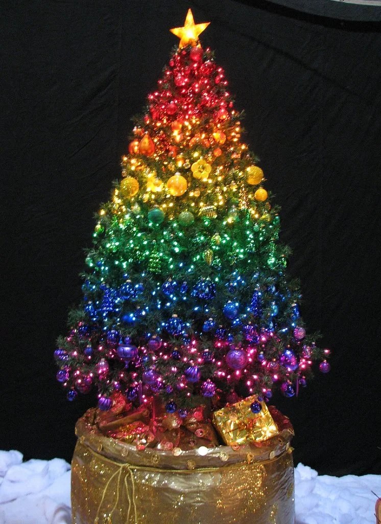 rainbow christmas tree decor 45 Colorful Christmas Tree Decorations Ideas Decoration Love