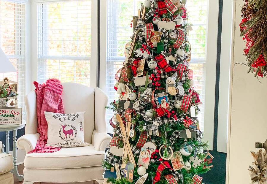 christmas decor red and black plaid Red Plaid Christmas Tree 2 Bees in a Pod