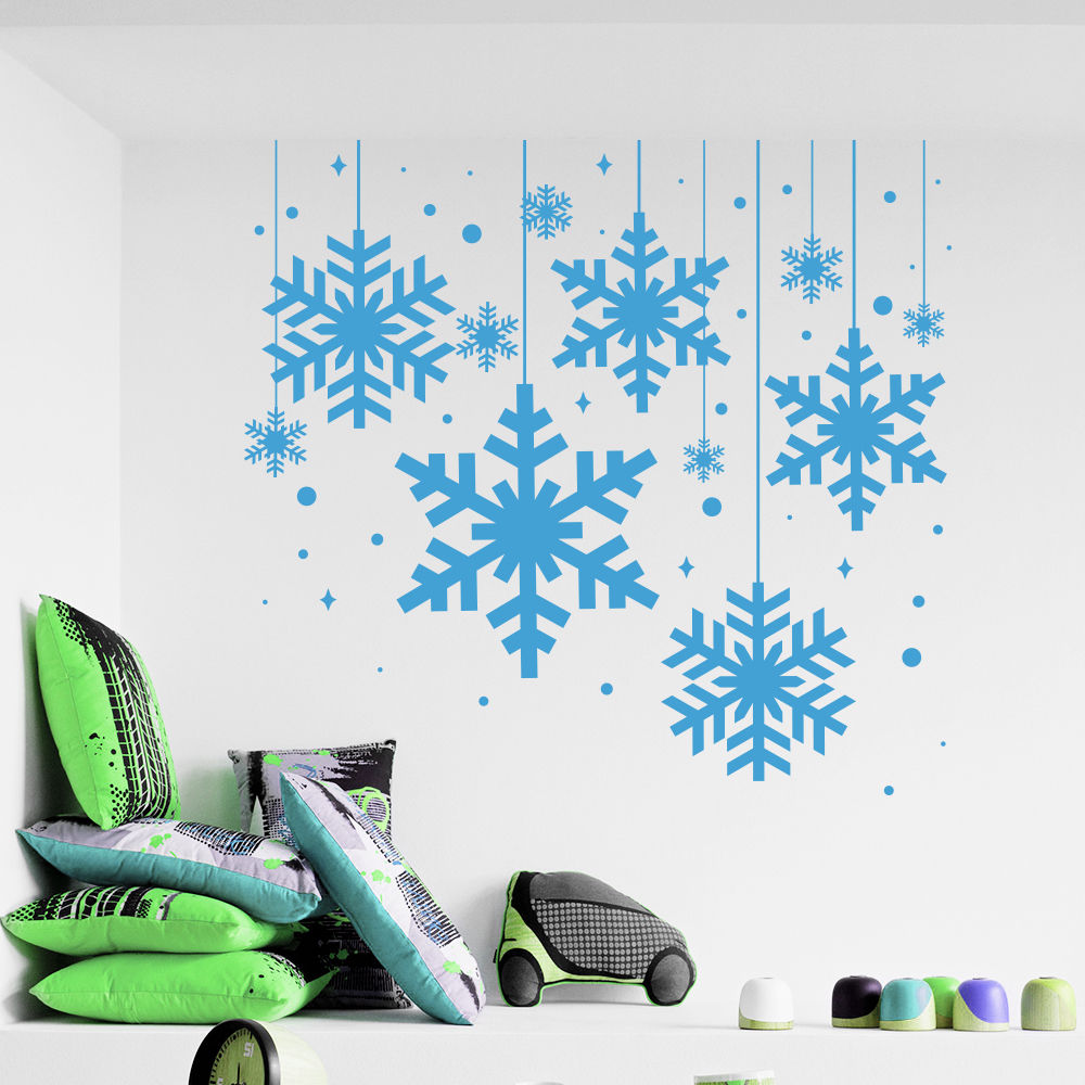 christmas wall decor stickers Removable Christmas Holiday Snowflake Wall Sticker Home Christmas Decor