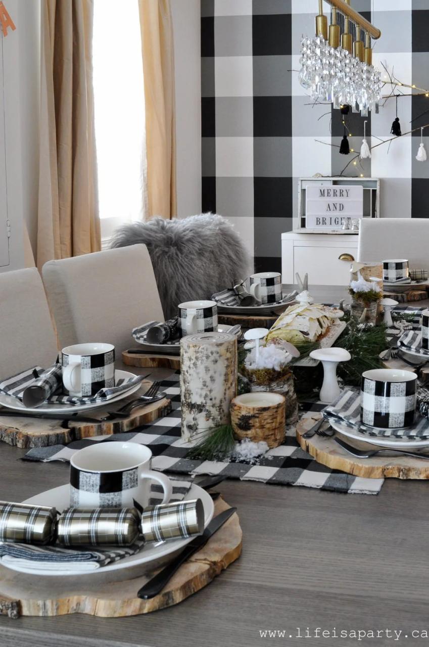 black and white check christmas decor Buffalo Check Black & White YearRound Home Decor Ideas Trendy Home