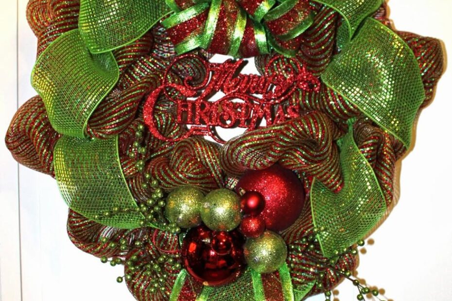 christmas wreath wall decor Tangled Wreaths™ Christmas Holiday Décor Wreath Deco Mesh Lime