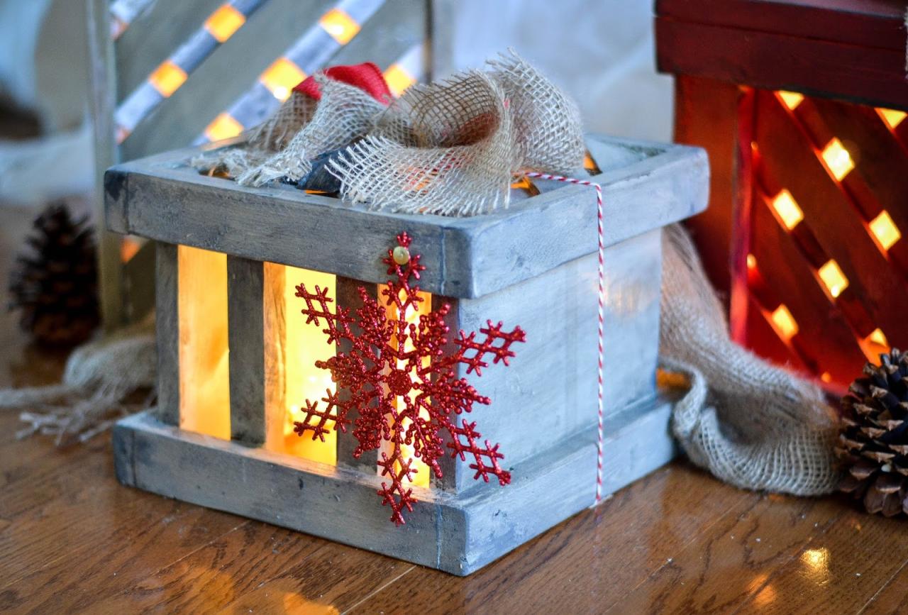 christmas decoration ideas boxes Down to Earth Style Make Wooden Christmas Gift Box Decor