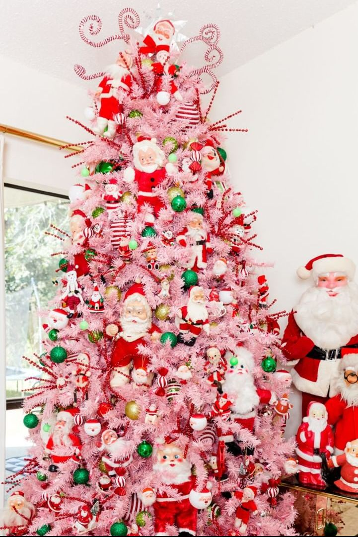 red and pink christmas decor 10 Pink Christmas Tree Ideas for the Ultimate Barbiecore Holiday Pink