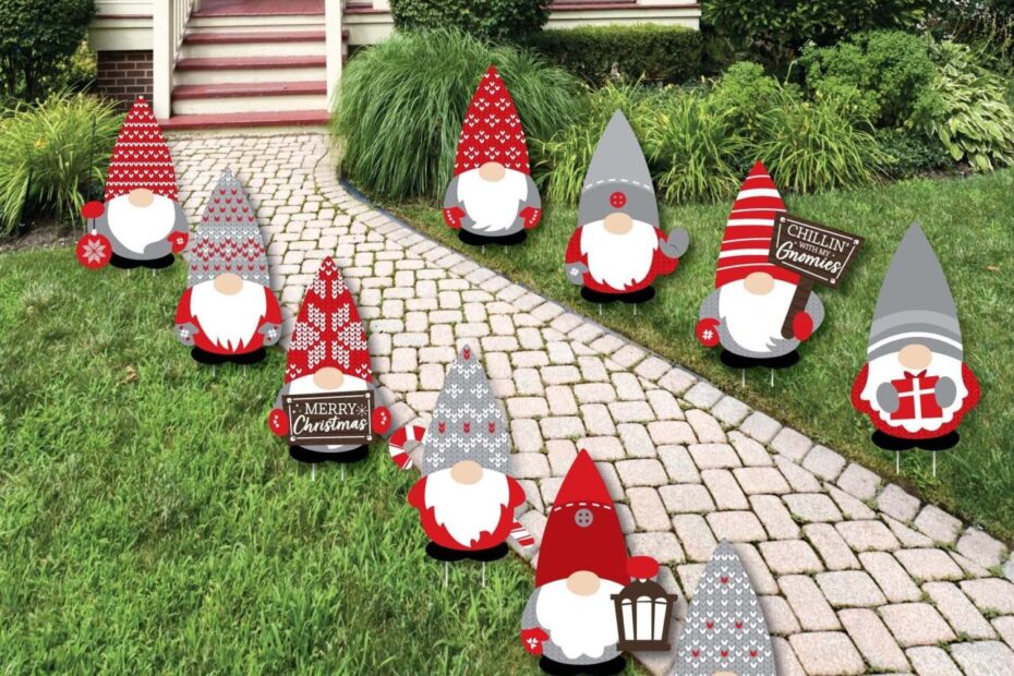 christmas gnome outdoor decor Christmas Gnomes Lawn Decorations Outdoor Holiday Party Etsy