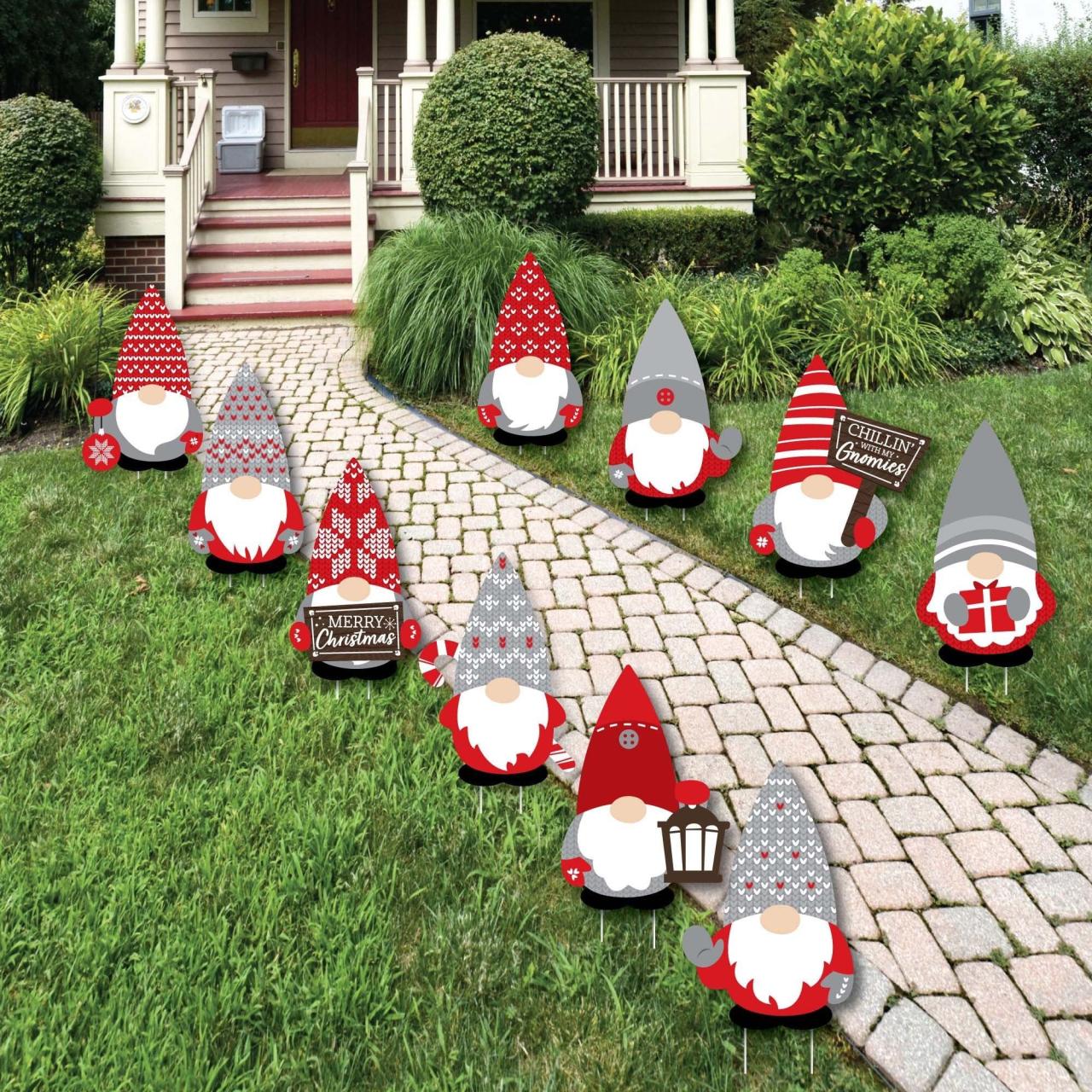 christmas gnome outdoor decor Christmas Gnomes Lawn Decorations Outdoor Holiday Party Etsy