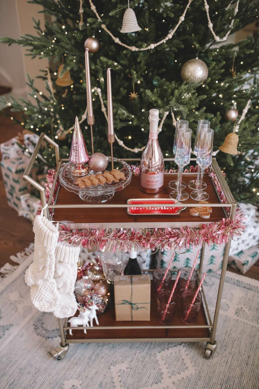 bar cart christmas decor How To Christmas Bar Cart Southern Curls & Pearls Christmas bar