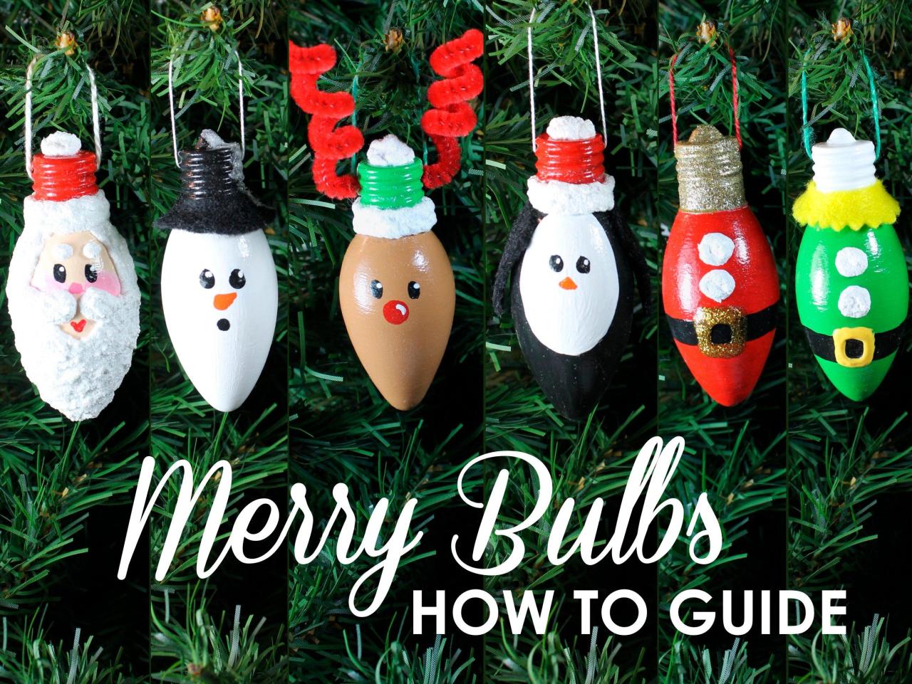 christmas bulbs decoration ideas Merry Bulbs How to Guide Complete Instructions to Make 6 Etsy