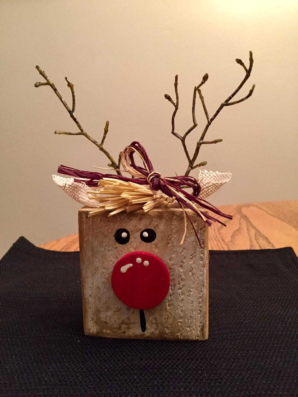 christmas wood block decor Christmas Reindeer Block. Tracyjodesigns Christmas wood crafts