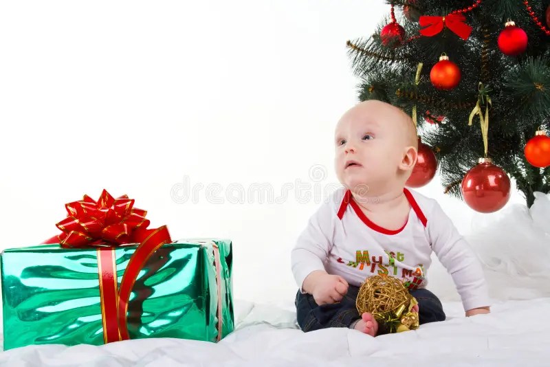 christmas decorations ideas baby Baby with xmas decoration stock photo. Image of celebration 34115832