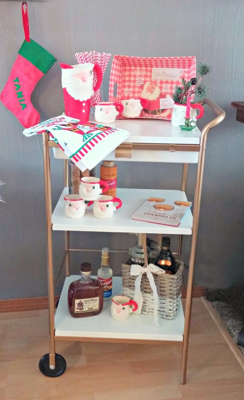 bar cart christmas decor Christmas Decorating A Christmas Decorated Bar Cart Little Vintage