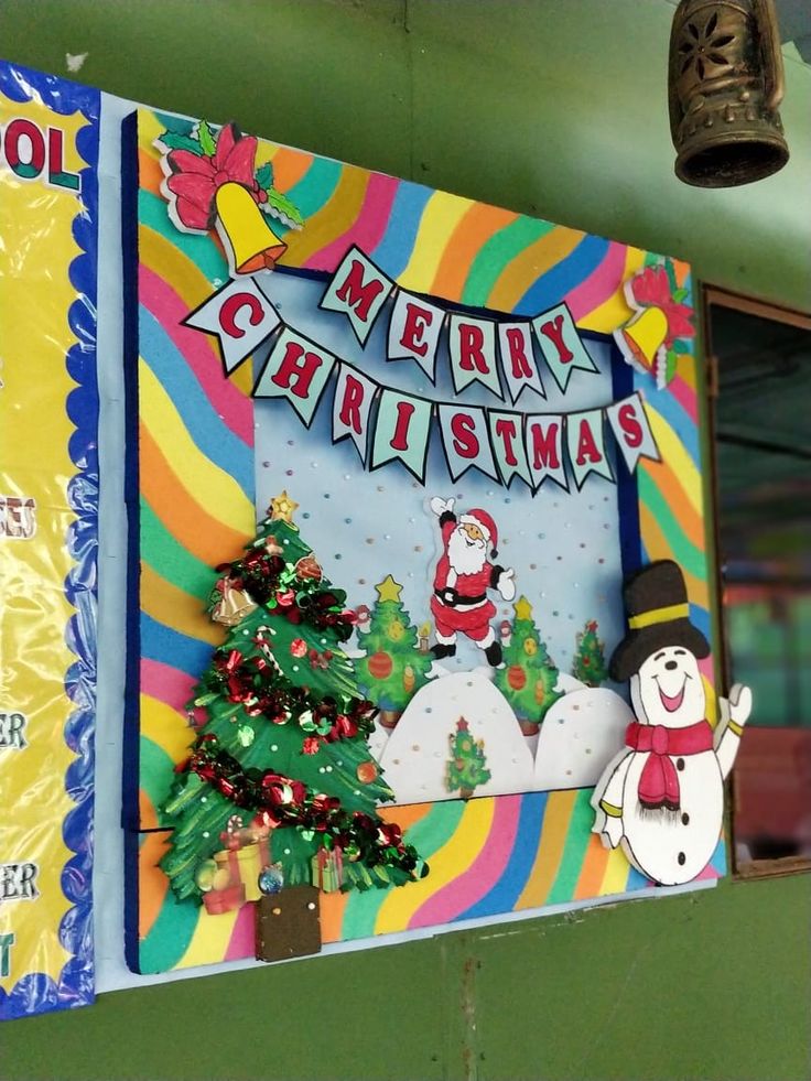 christmas decoration ideas board Christmas board Christmas board decoration, Christmas bulletin board