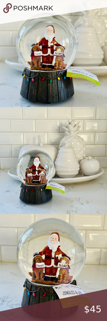 jingles and joy christmas decor Jingles and Joy Musical Christmas Snow Globe Musical christmas snow