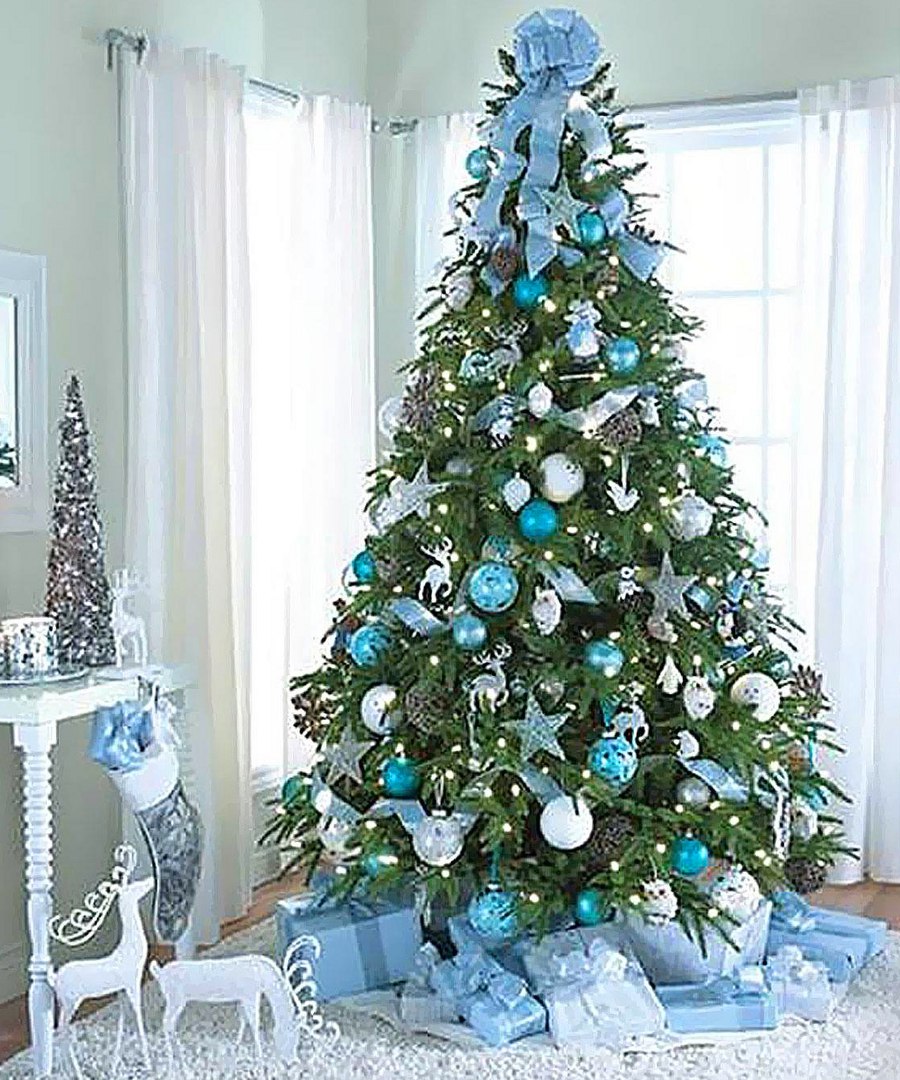 christmas tree decor ideas blue 78 Christmas Tree Inspiration Ideas