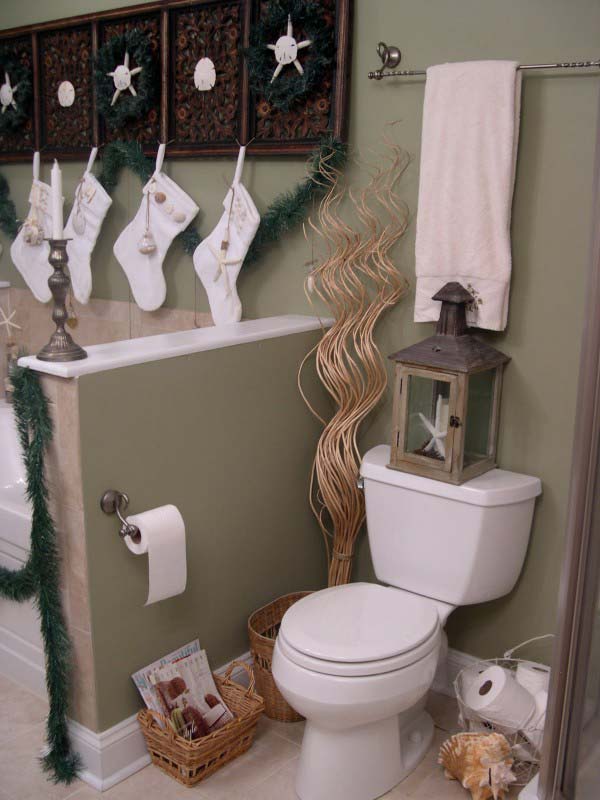 funny christmas bathroom decor Top 31 Awesome Decorating Ideas to Get Bathroom a Christmas Look WooHome