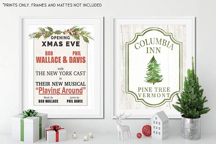 white christmas movie decor White Christmas Movie Set SET of 2 Holiday Decor