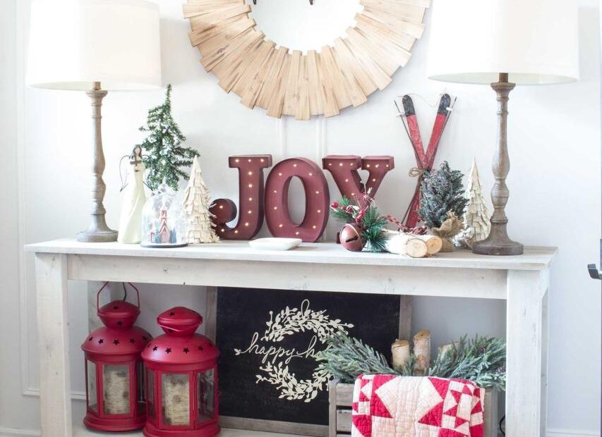 entry table christmas decor 181 Entry Table Ideas 2020 (for Fantastic First Impression) Entry