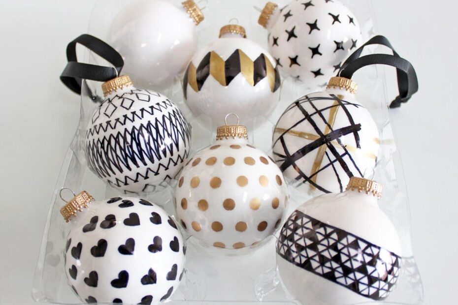 diy christmas balls decor DIY Handpainted Holiday Ball Ornaments Diy christmas ornaments easy