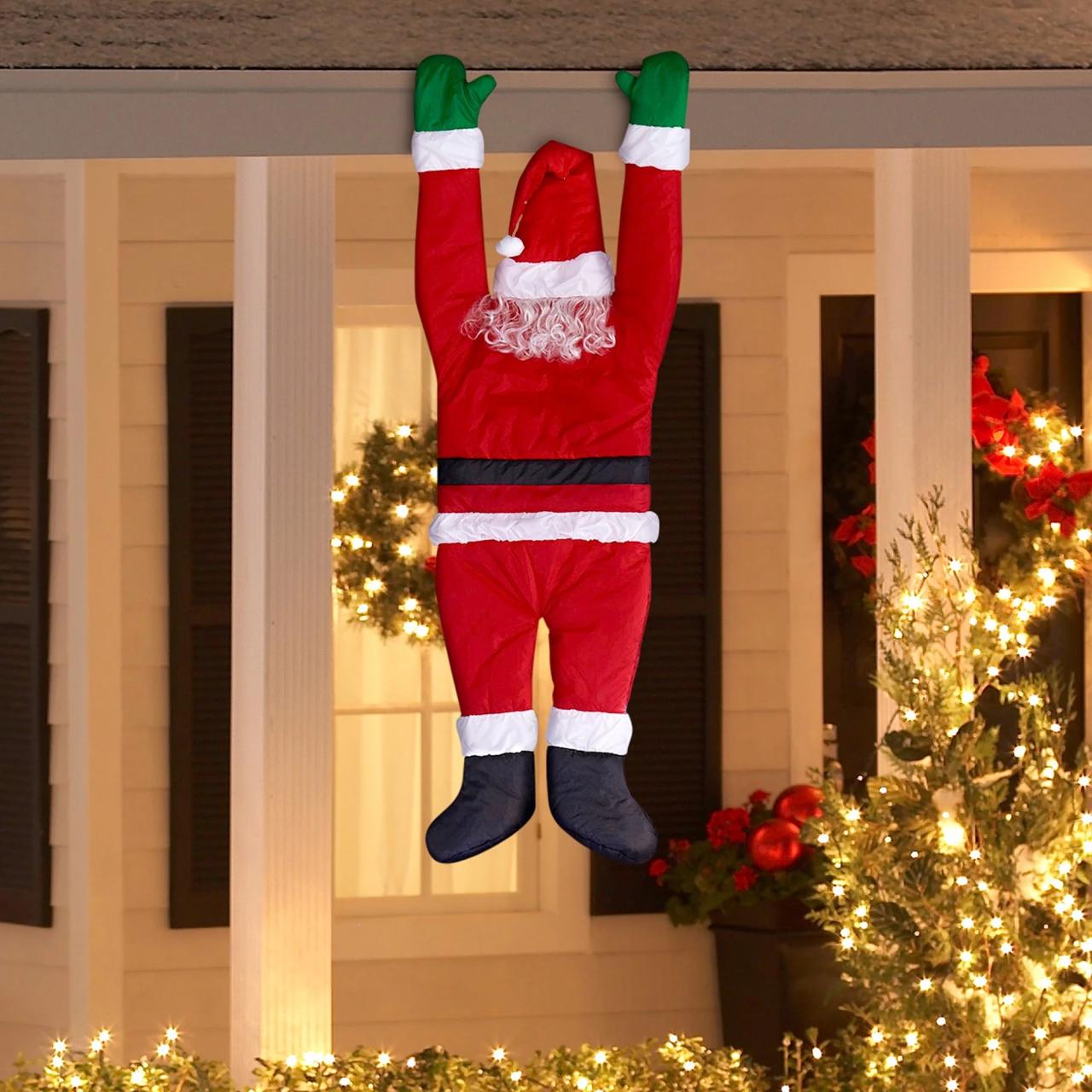 christmas wall decor walmart Holiday Time Christmas Decor Hanging Santa by Gemmy Industries