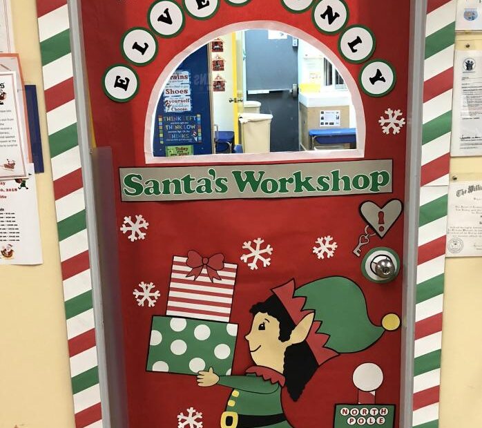 christmas decoration ideas classroom door Santa Christmas Theme Classroom Door Classroom christmas