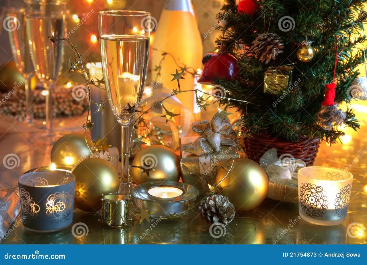 champagne color christmas decor Champagne and Christmas Decoration. Stock Image Image of home