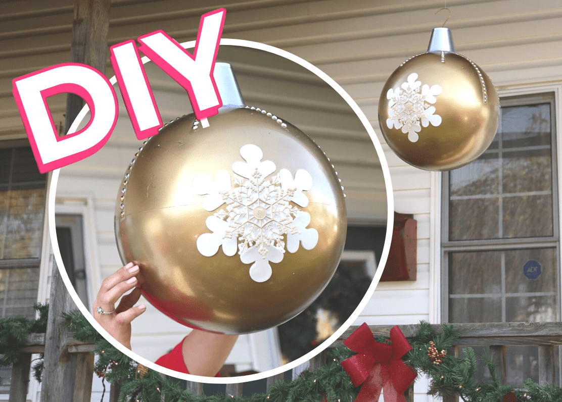 diy christmas balls decor DIY Giant Christmas Ball Decorations to Help You Deck The Halls Decoist