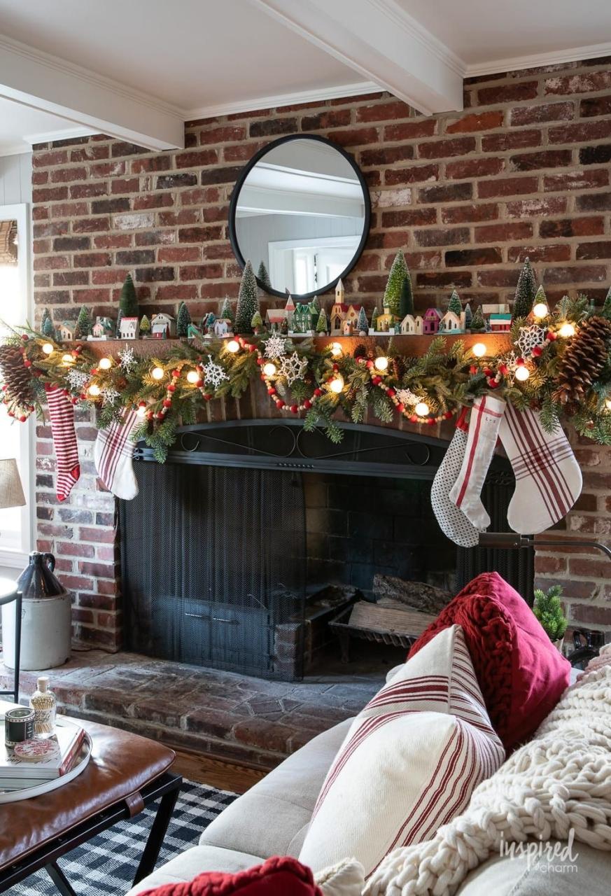 christmas decor no fireplace Top 10 mantel decorations for christmas Ideas to Make Your Fireplace