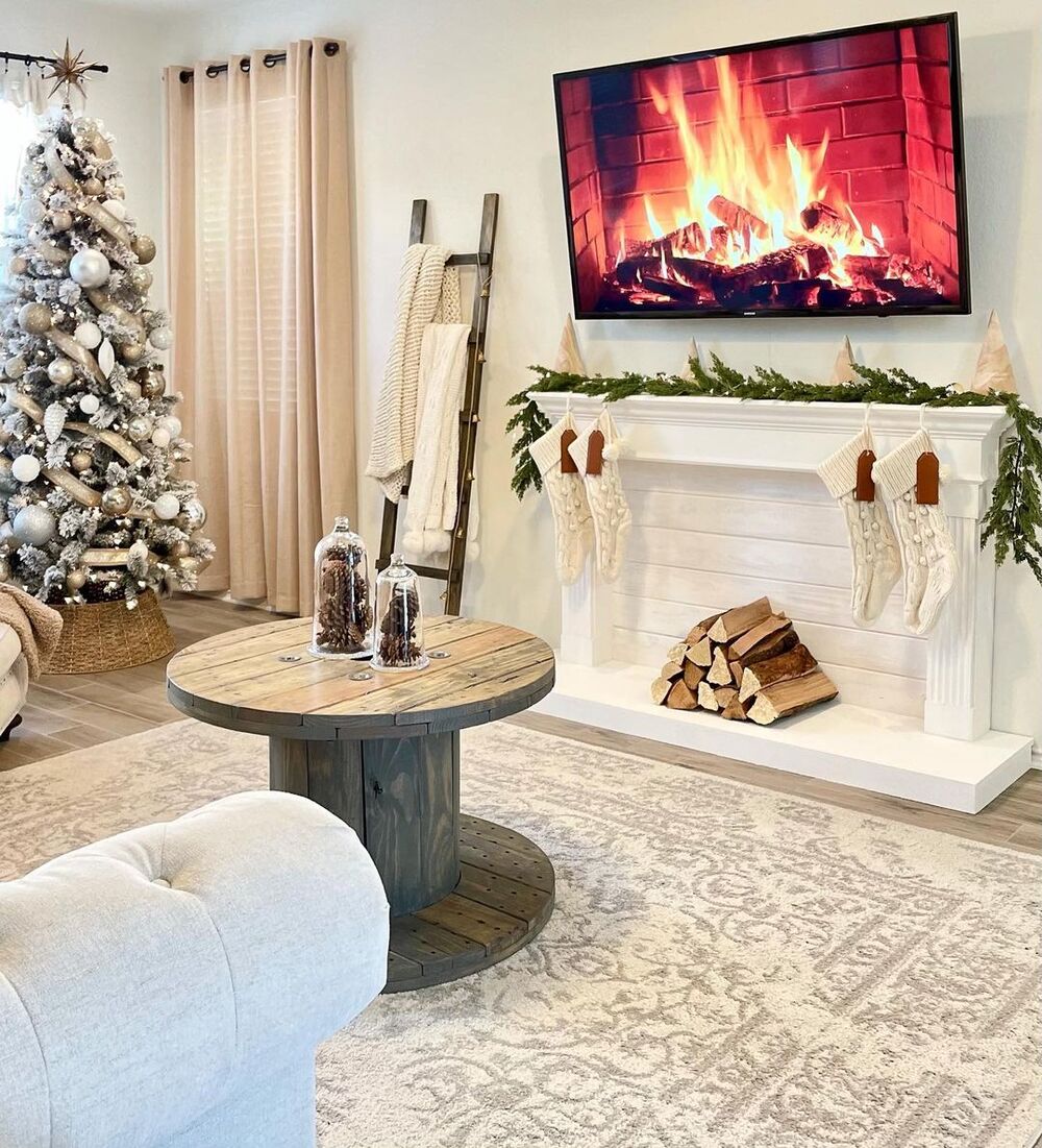 christmas decor around tv 25 Creative Christmas TV Stand Decor Ideas Where Style Meets Festivity