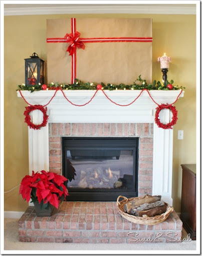 christmas mantel decor with tv Decorating a Christmas Mantel Around Your TV Sand and Sisal