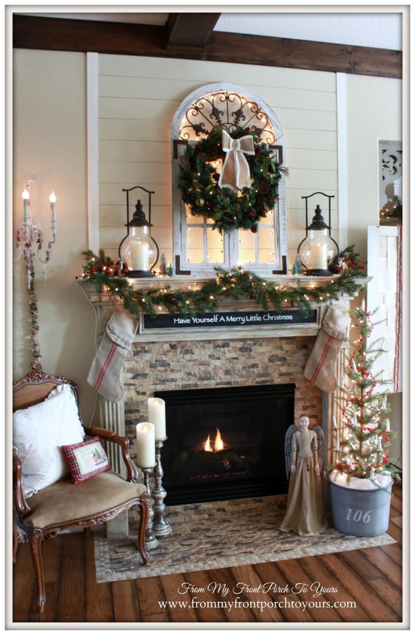 farmhouse christmas mantel decor ideas From My Front Porch To Yours Cozy Farmhouse Christmas Mantel