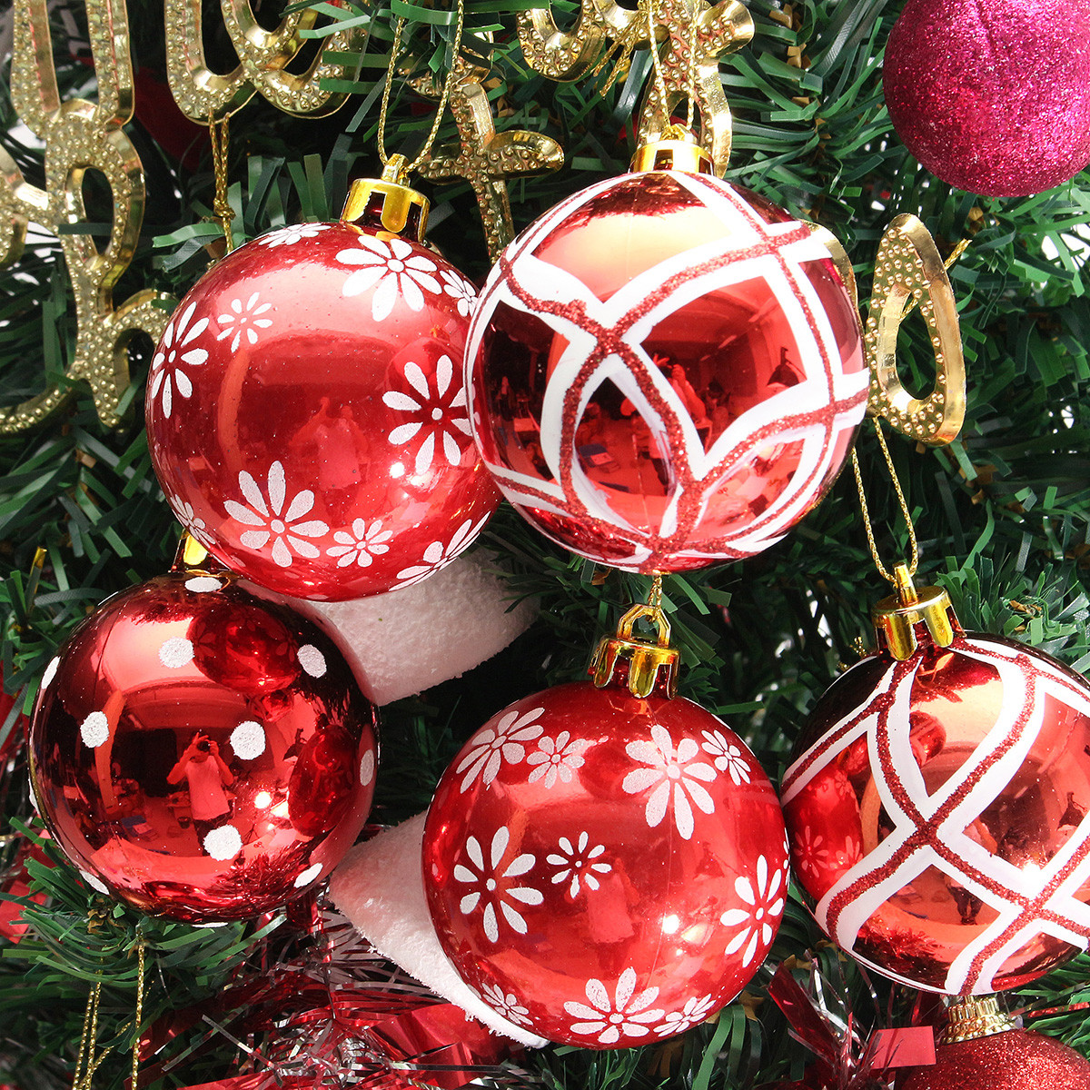 christmas decoration ideas with balls Plastic Christmas Baubles Handmade & Painted Ball Tree Balls