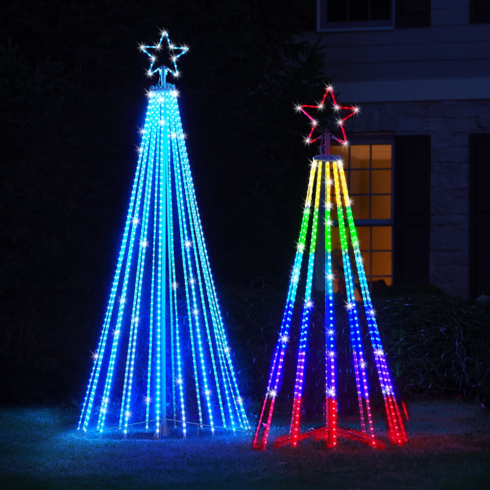 light up christmas tree decor Outdoor Christmas Tree Made Of Lights A Festive Addition To Your