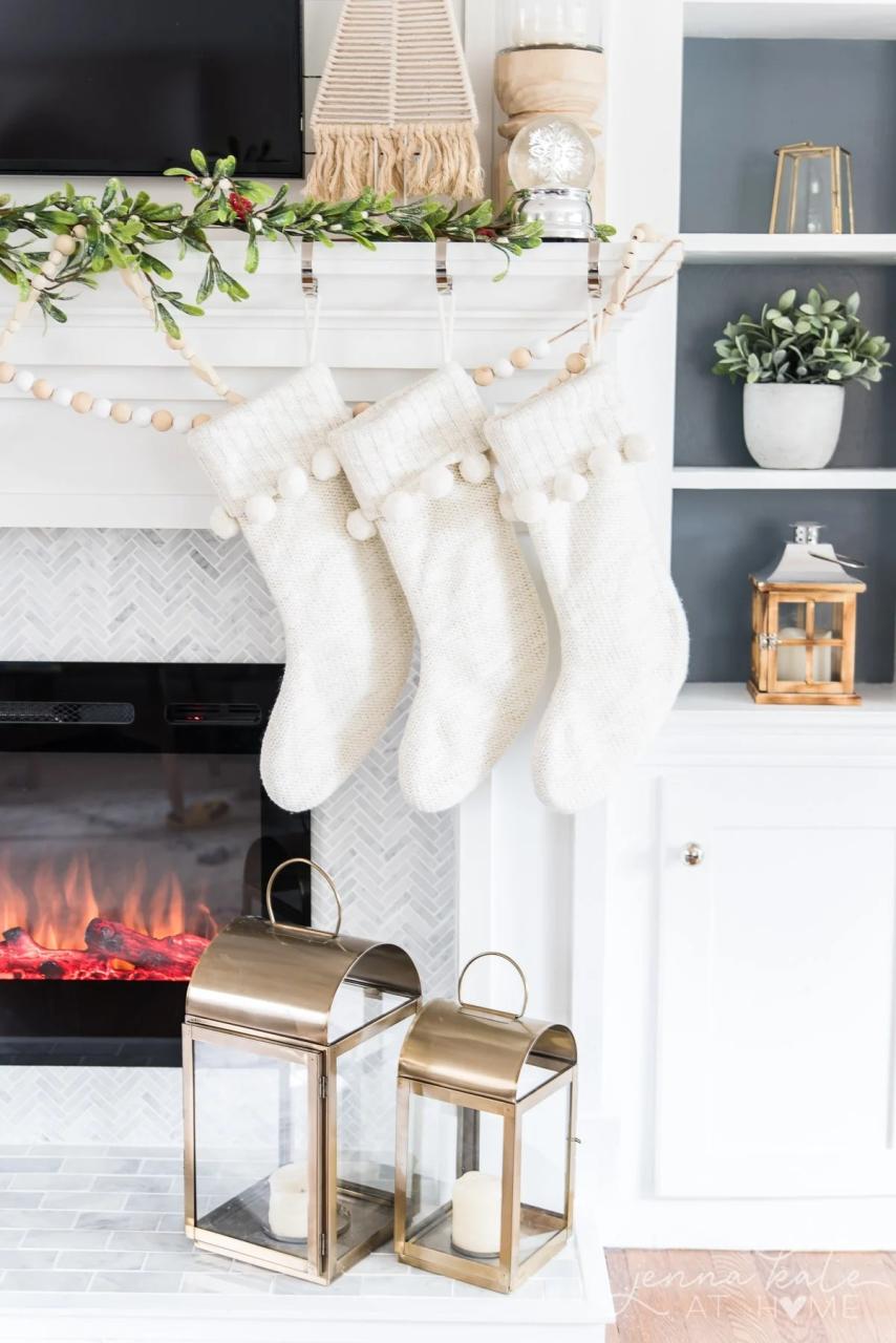 christmas mantel decor with tv Christmas Ideas Decorating a Mantel with A TV Above Jenna Kate at Home