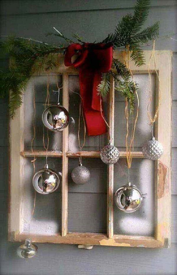 christmas decor with old windows DIY Crafts Repurposed Old Window as A Christmas Decor 17 Pinspired