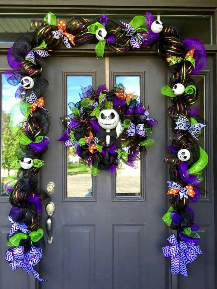 nightmare before christmas decor halloween The Nightmare before Christmas Front door decora… Nightmare before