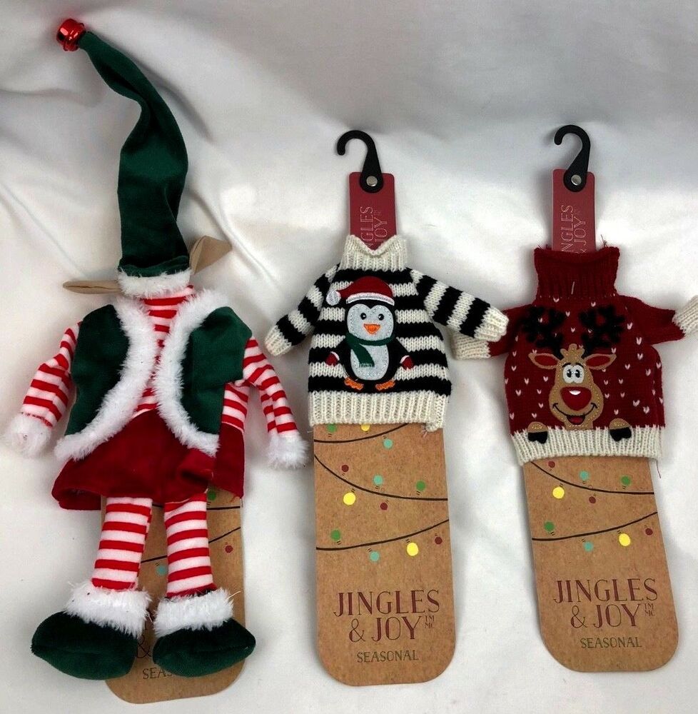 jingles and joy christmas decor Jingles and Joy Seasonal Christmas Wine Bottle Sweater Your Choice New