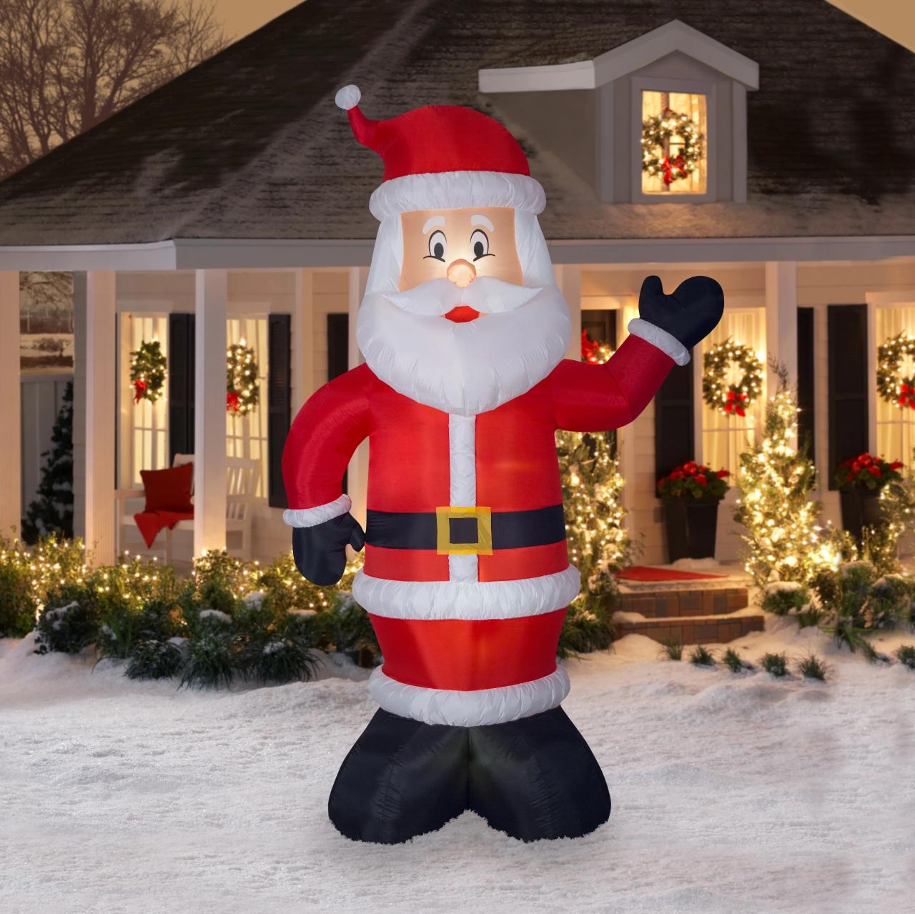 christmas decorations outdoor inflatable decorations Inflatable Santa Airblown 10' Lighted Christmas Holiday Outdoor Decor