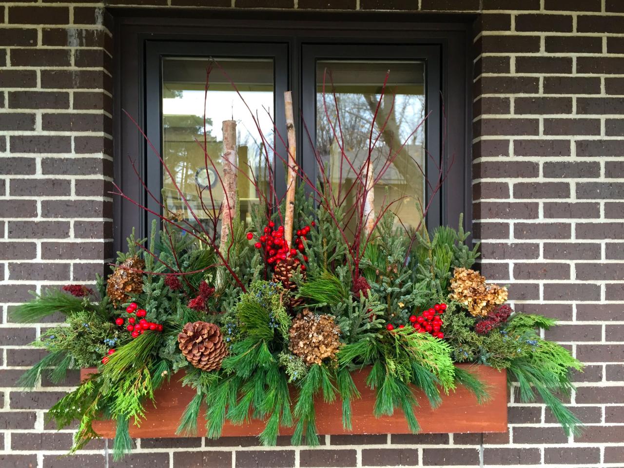 christmas decor in window boxes outdoor Pin by jrachelle on Outdoor Christmas & Winter Decorating Christmas