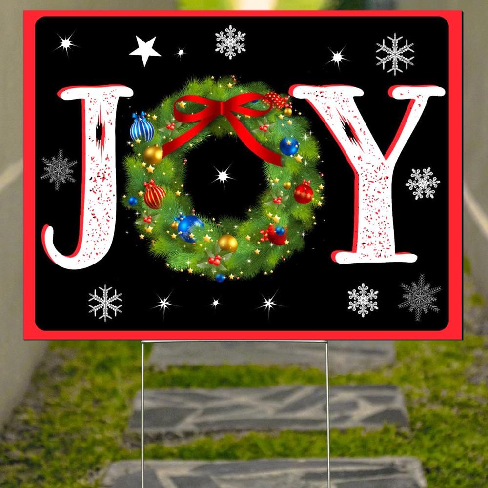 christmas joy sign outdoor decor Joy Yard Sign Joy Outdoor Christmas Decoration Christmas Porch Sign