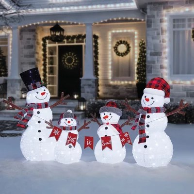 members mark christmas decor Member's Mark PreLit PopUp Twinkling Snowman Family Sam's Club