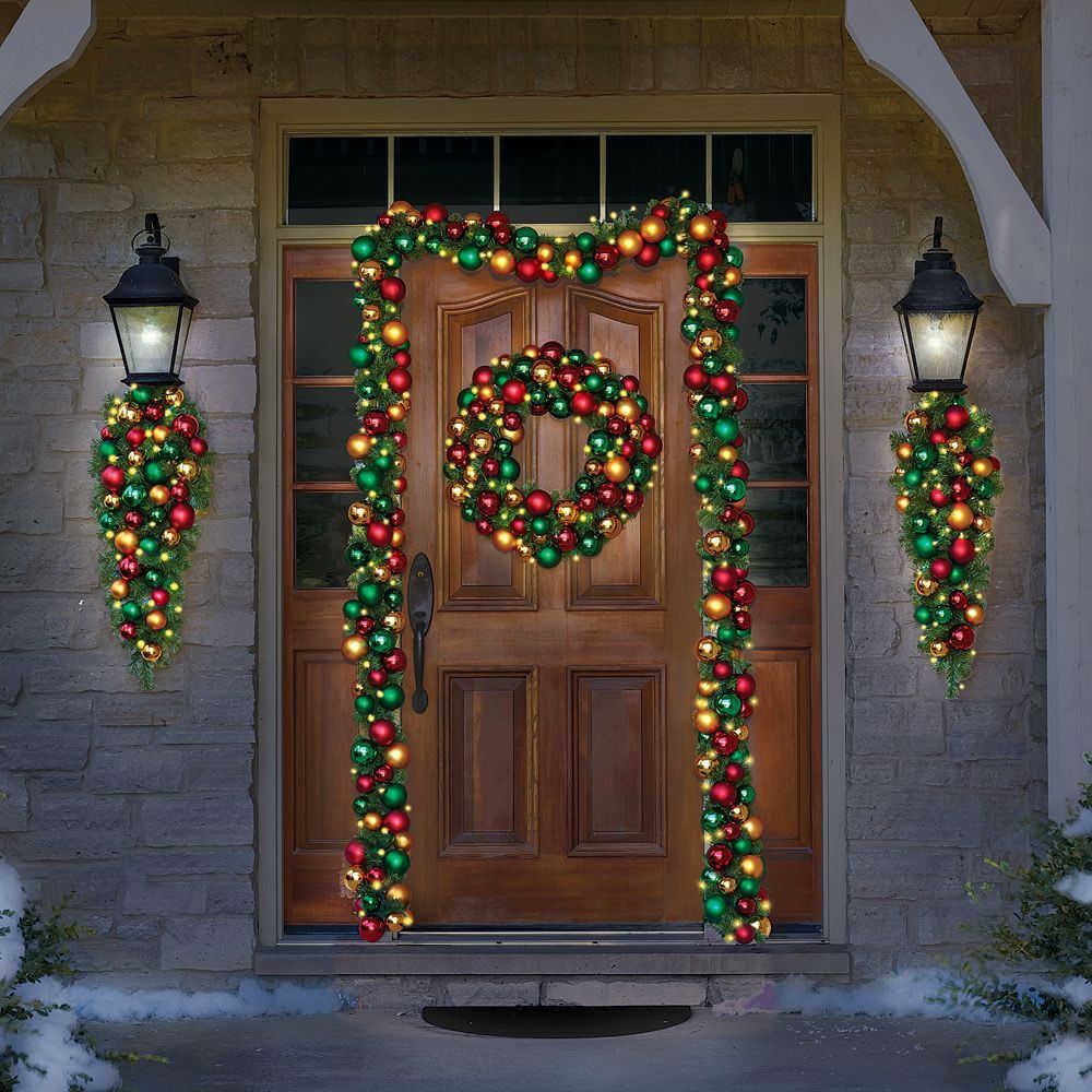 christmas ornament garland outdoor 20+ Outdoor Christmas Garland With Ornaments The Urban Decor