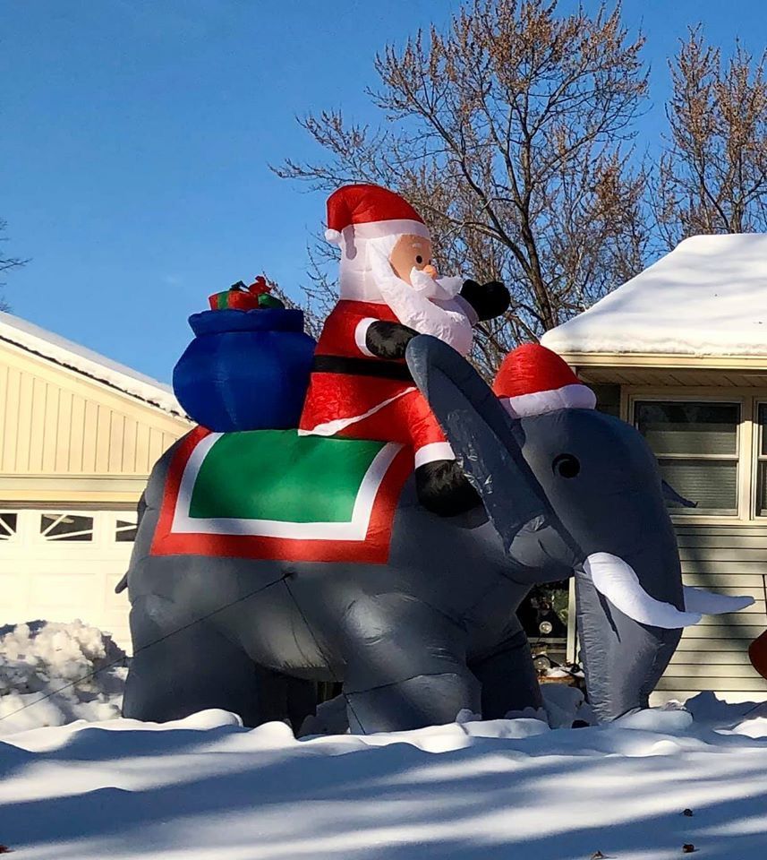 elephant christmas outdoor decorations Santa elephant Christmas ornaments, Lawn ornament, Holiday decor