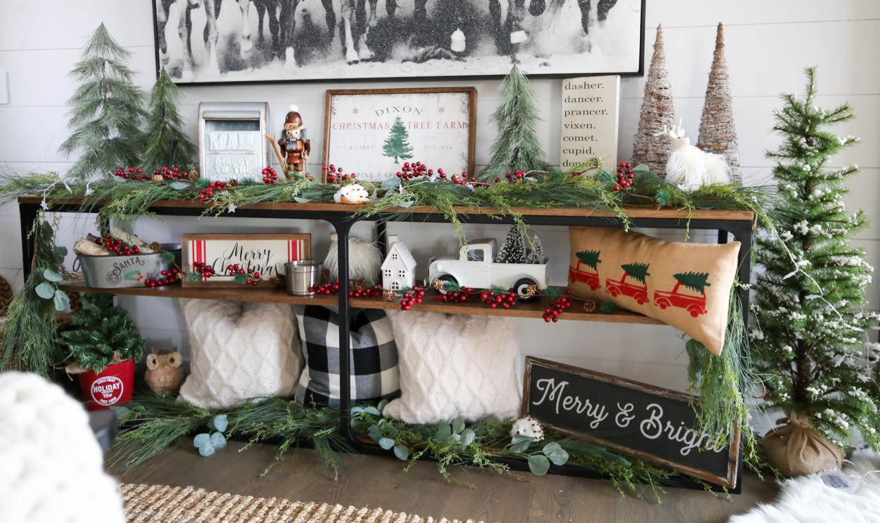 console christmas decor ideas How To Decorate Console Table For Christmas Shelly Lighting