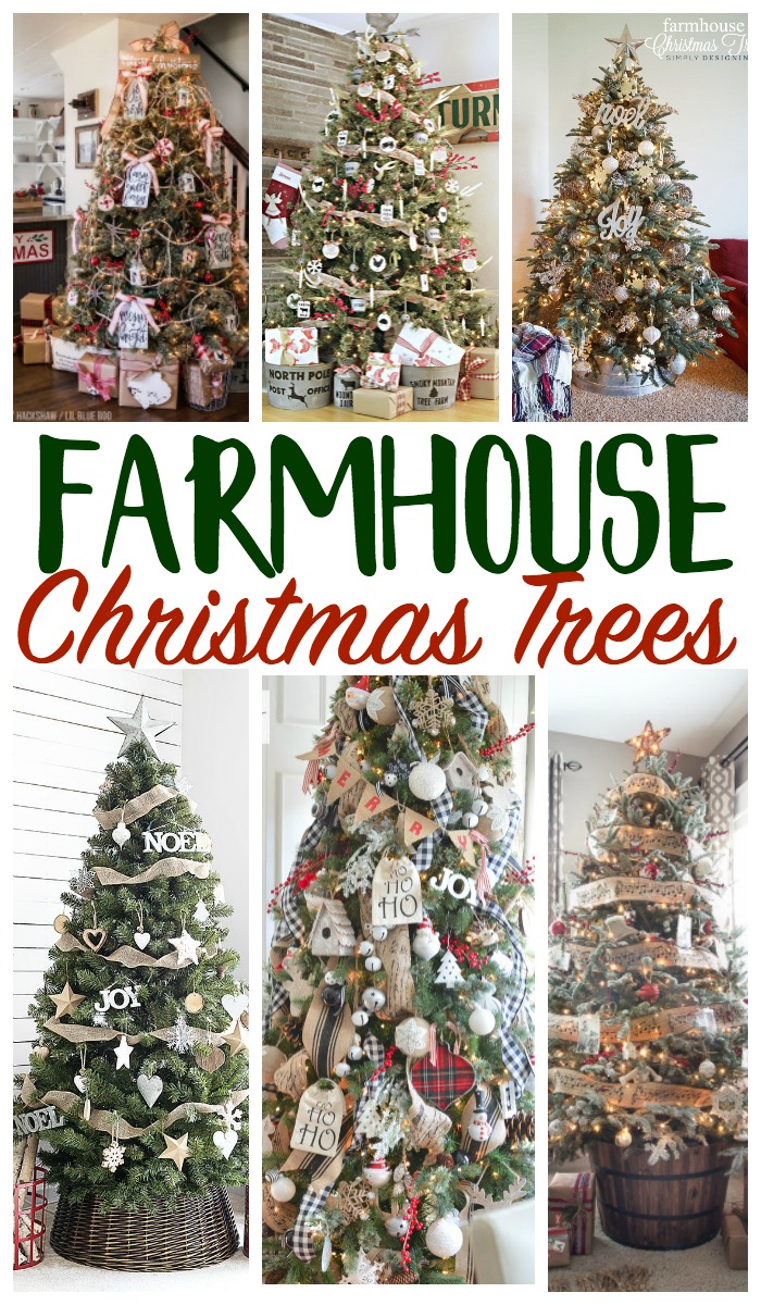 farmhouse decor christmas tree Farmhouse Christmas Tree Decorating Ideas